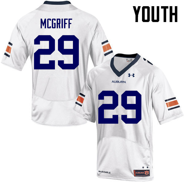 Youth Auburn Tigers #29 Jaylen McGriff College Football Jerseys-White